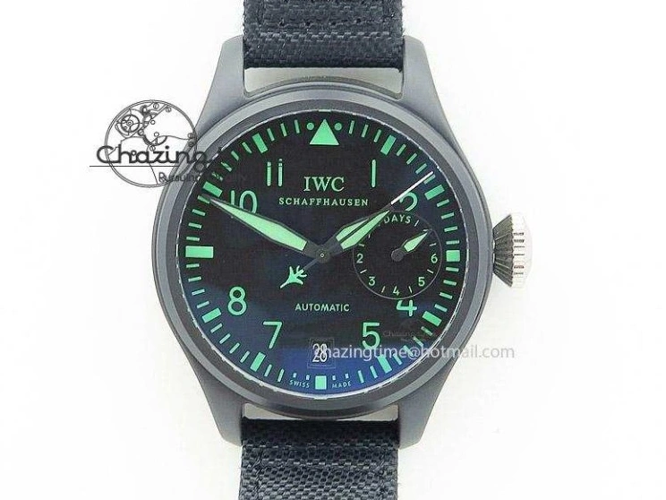 MIROTIME 0208 FreshLook Pilot’s Watch Top Gun Black Ceramic IW326901 ZF 1:1 Best Edition on Black Nylon Strap A 7026